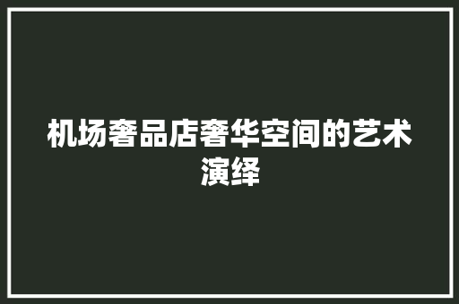 机场奢品店奢华空间的艺术演绎