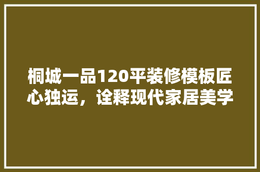 桐城一品120平装修模板匠心独运，诠释现代家居美学