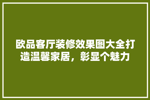 欧品客厅装修效果图大全打造温馨家居，彰显个魅力