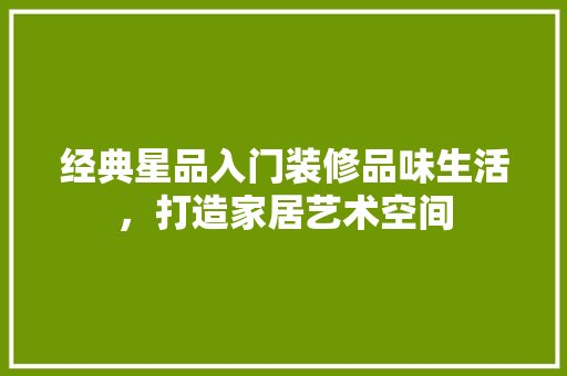 经典星品入门装修品味生活，打造家居艺术空间
