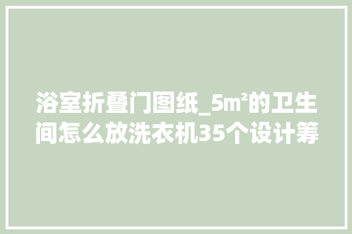浴室折叠门图纸_5㎡的卫生间怎么放洗衣机35个设计筹划显高级