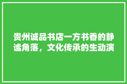 贵州诚品书店一方书香的静谧角落，文化传承的生动演绎