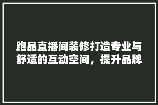 跑品直播间装修打造专业与舒适的互动空间，提升品牌形象与用户体验