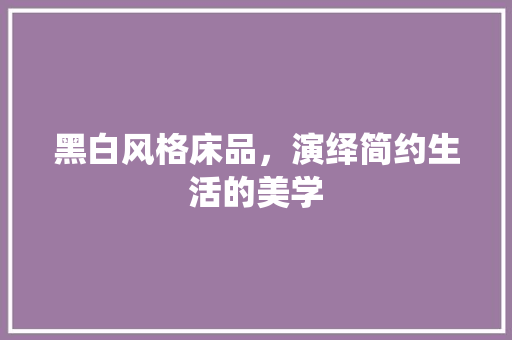 黑白风格床品，演绎简约生活的美学