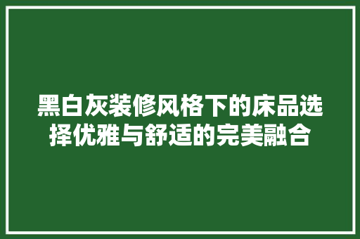 黑白灰装修风格下的床品选择优雅与舒适的完美融合