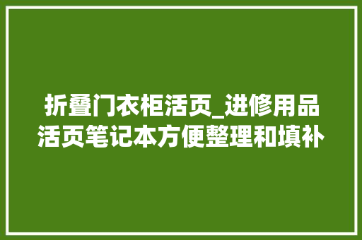 折叠门衣柜活页_进修用品活页笔记本方便整理和填补笔记内容