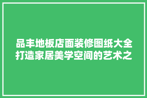 品丰地板店面装修图纸大全打造家居美学空间的艺术之路