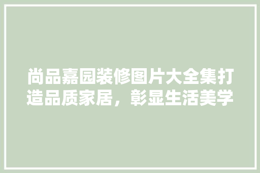 尚品嘉园装修图片大全集打造品质家居，彰显生活美学