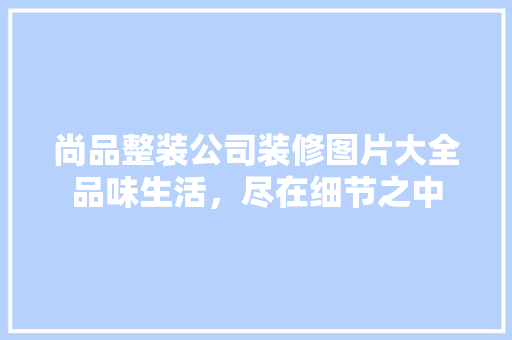 尚品整装公司装修图片大全品味生活，尽在细节之中