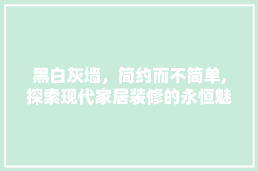 黑白灰墙，简约而不简单,探索现代家居装修的永恒魅力