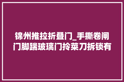 锦州推拉折叠门_手撕卷闸门脚踹玻璃门拎菜刀拆锁有这能力干啥不好竟去偷