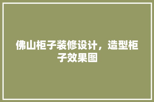 佛山柜子装修设计，造型柜子效果图