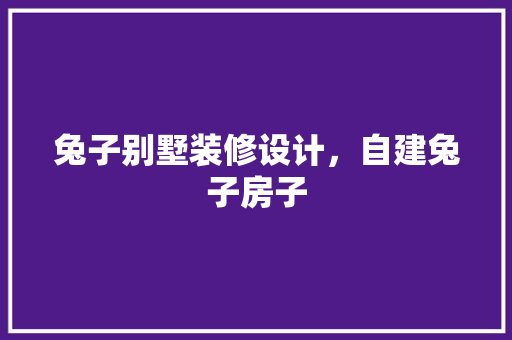 兔子别墅装修设计，自建兔子房子