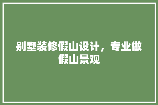 别墅装修假山设计，专业做假山景观