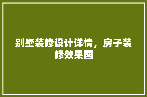 别墅装修设计详情，房子装修效果图