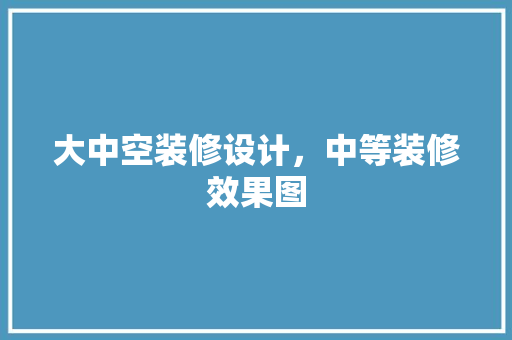 大中空装修设计，中等装修效果图