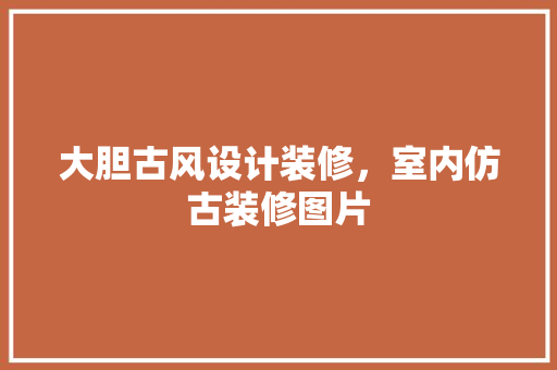 大胆古风设计装修，室内仿古装修图片