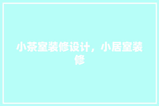 小茶室装修设计，小居室装修