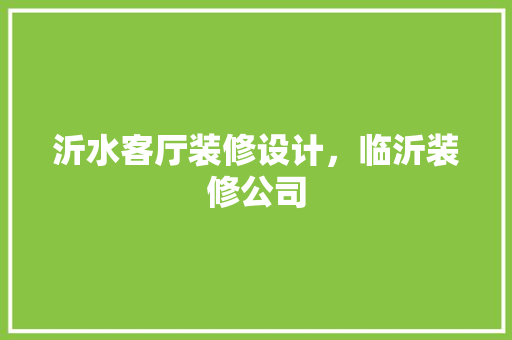沂水客厅装修设计，临沂装修公司