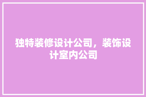 独特装修设计公司，装饰设计室内公司