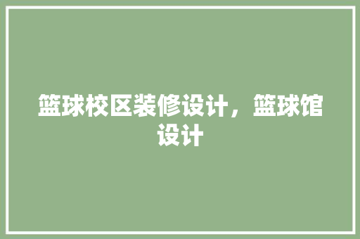 篮球校区装修设计，篮球馆设计