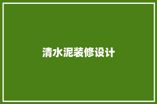 清水泥装修设计