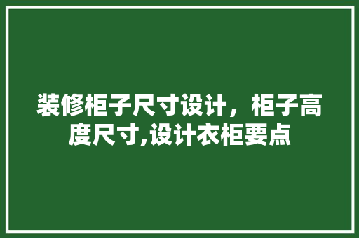 装修柜子尺寸设计，柜子高度尺寸,设计衣柜要点