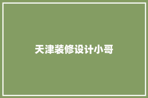 天津装修设计小哥