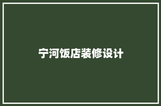 宁河饭店装修设计