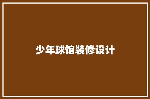 少年球馆装修设计