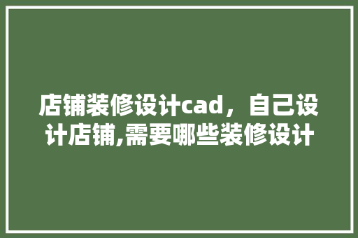 店铺装修设计cad，自己设计店铺,需要哪些装修设计软件