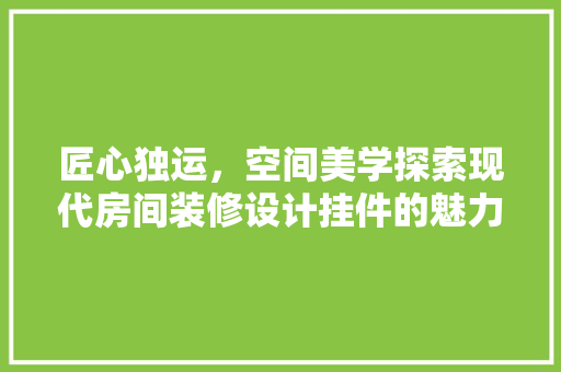 匠心独运，空间美学探索现代房间装修设计挂件的魅力与艺术价值