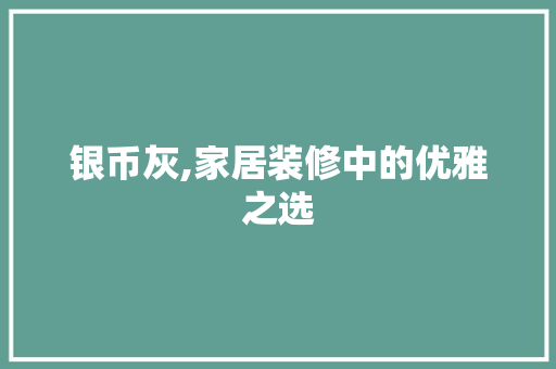 银币灰,家居装修中的优雅之选
