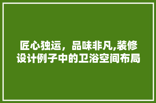匠心独运，品味非凡,装修设计例子中的卫浴空间布局