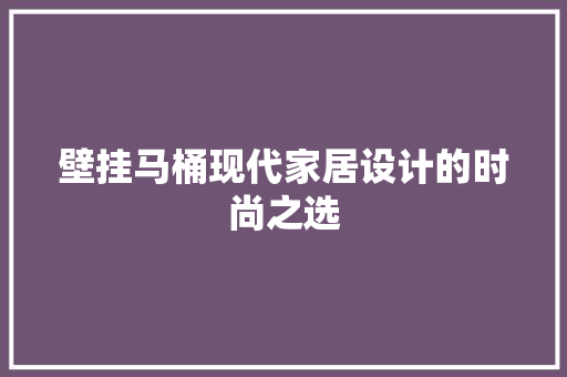 壁挂马桶现代家居设计的时尚之选