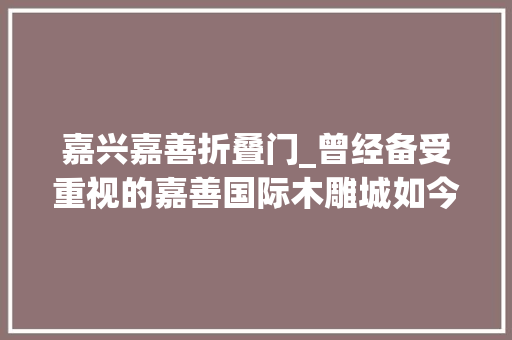 嘉兴嘉善折叠门_曾经备受重视的嘉善国际木雕城如今也要倒闭了