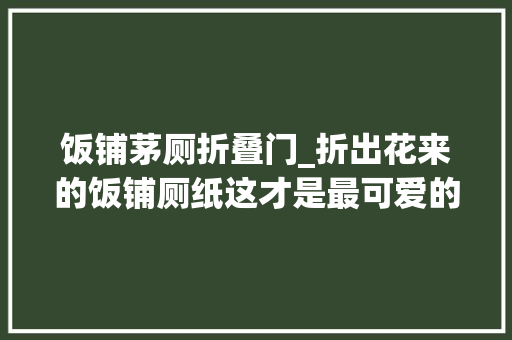 饭铺茅厕折叠门_折出花来的饭铺厕纸这才是最可爱的迎宾礼
