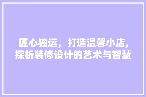 匠心独运，打造温馨小店,探析装修设计的艺术与智慧