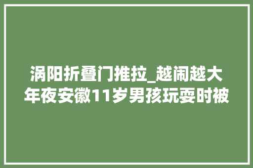 涡阳折叠门推拉_越闹越大年夜安徽11岁男孩玩耍时被石像砸中不幸离世网友掉守了