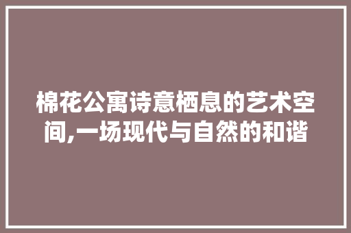 棉花公寓诗意栖息的艺术空间,一场现代与自然的和谐对话