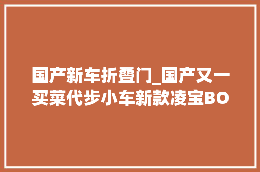 国产新车折叠门_国产又一买菜代步小车新款凌宝BOX上市5门4座续航140/205km