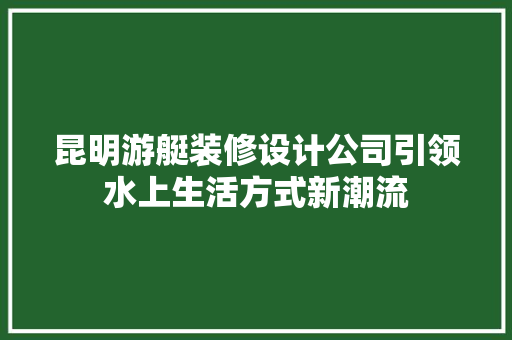 昆明游艇装修设计公司引领水上生活方式新潮流