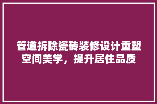 管道拆除瓷砖装修设计重塑空间美学，提升居住品质