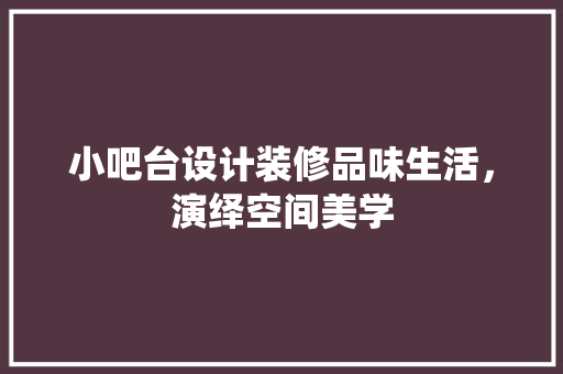 小吧台设计装修品味生活，演绎空间美学