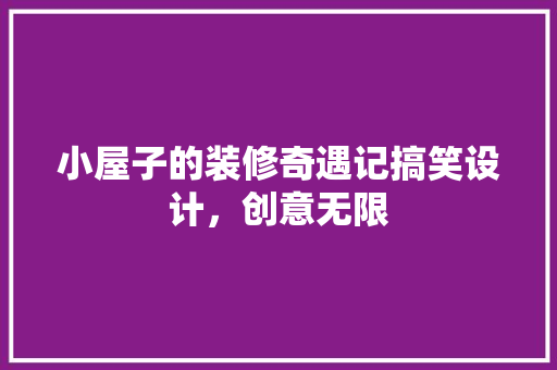 小屋子的装修奇遇记搞笑设计，创意无限
