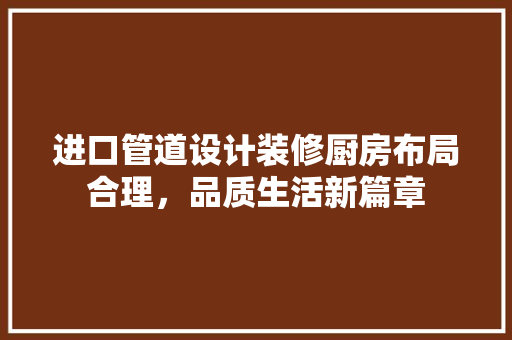 进口管道设计装修厨房布局合理，品质生活新篇章