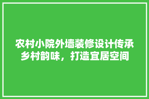 农村小院外墙装修设计传承乡村韵味，打造宜居空间