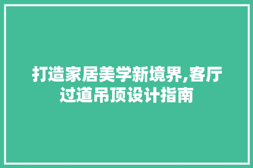 打造家居美学新境界,客厅过道吊顶设计指南
