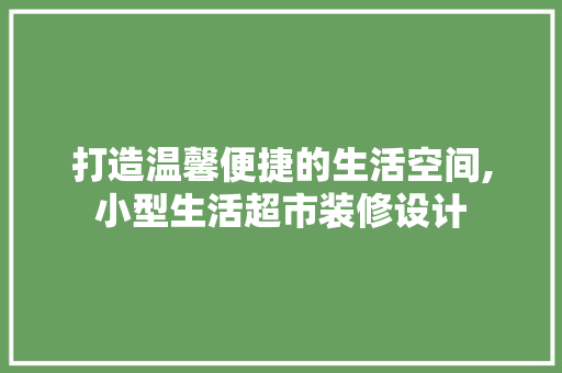 打造温馨便捷的生活空间,小型生活超市装修设计