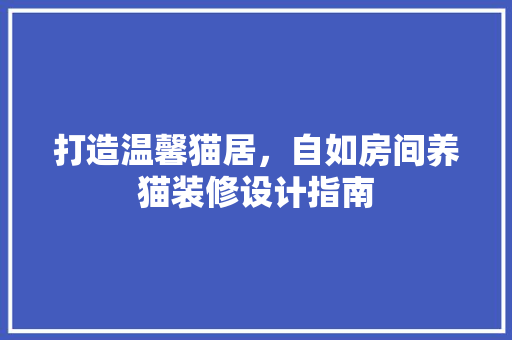 打造温馨猫居，自如房间养猫装修设计指南